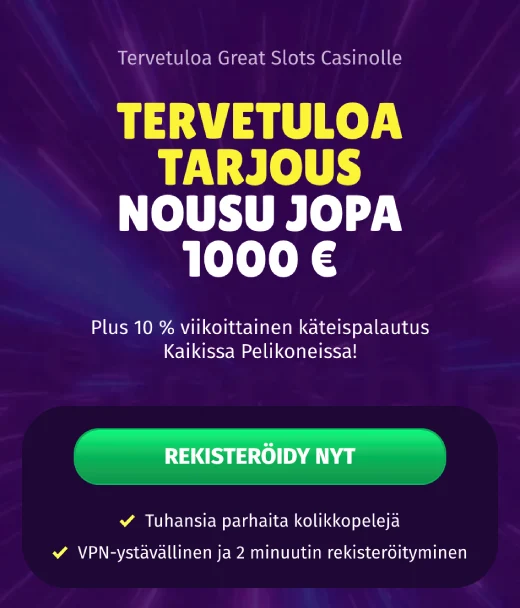 GreatSlots Casino rekisteröityminen